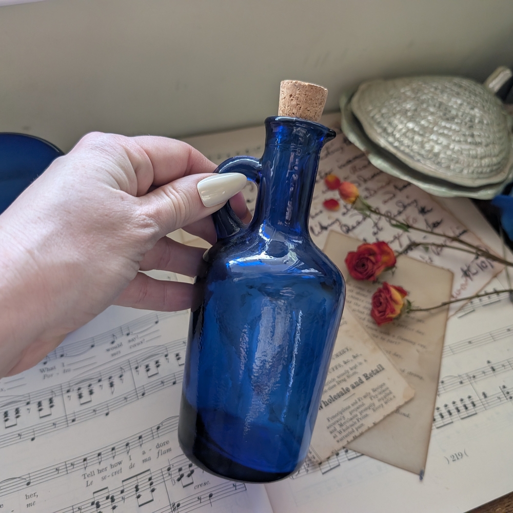 Cobalt Blue Glass Bottle & Tumbler Set - Picture 7 of 10
